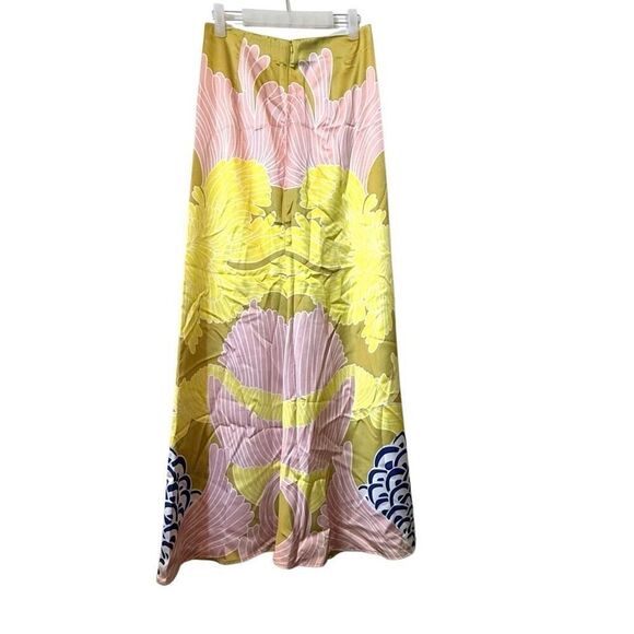 NWT Japanese Asian Flower Loose High Waisted Yellow  2-Piece Set Top Skirt Size - Picture 6 of 7